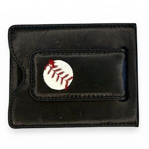 New York Mets Game Used Baseball Money Clip Wallet